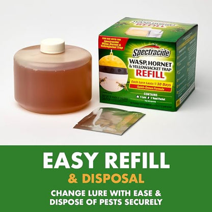 Spectracide Wasp, Hornet & Yellowjacket Trap Refill, 1 Count - size: Trap Refill (Pack of 1)
