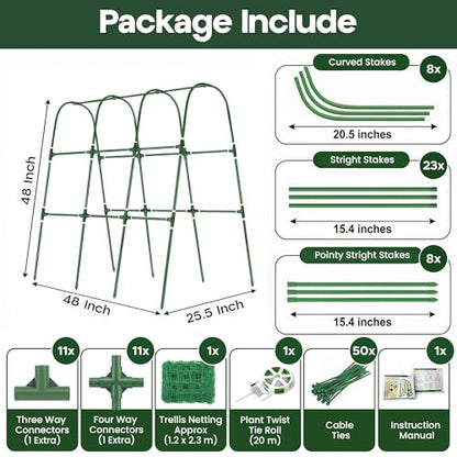 50x50 Cucumber Trellis for Raised Bed- A Frame Vegetable Garden Trellis
