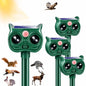 Cat Repellent Outdoor 4 Pack Solar Ultrasonic Animal Repeller for Deer