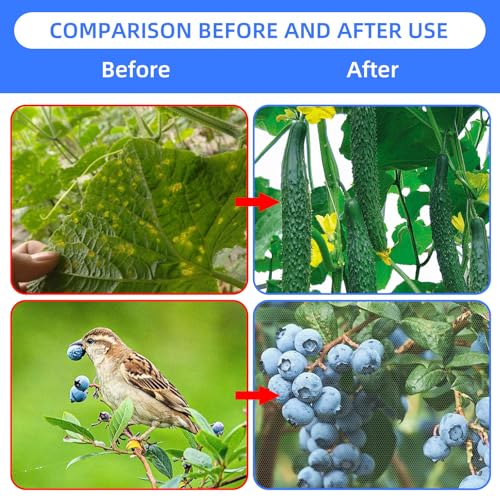 Fruit Protection Bags with Drawstring, 4 Packs Blueberry Bush Netting, Ultra-Fine Mesh Garden Insect Tree Cover, Plant Cover for Pest, Insect Bird Barrier Netting-3.3 x 4.9Ft - size: 3.3 x 4.9Ft