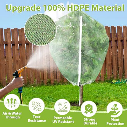 2 Pack Large Fruit Tree Netting, 8X8FT Garden Net, Zipper, Drawstring - size: 8*8FT (2Pcs)