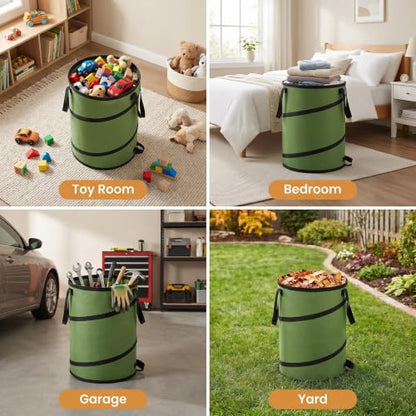 Collapsible Camping Trash Can 27 Gallon, Pop Up Outdoor Recycle Bin - size: 27 Gallons-No Lid