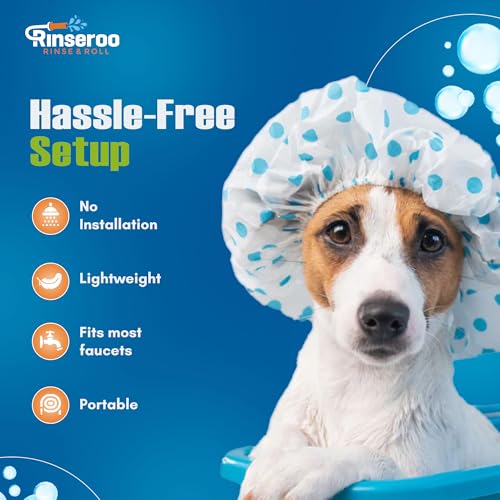 Rinseroo Slip-On Bathtub Faucet Sprayer Attachment, 5 Foot Hose