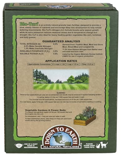Down To Earth All Natural Fertilizers Organic Bio-Turf - 8-3-5, 4 lb