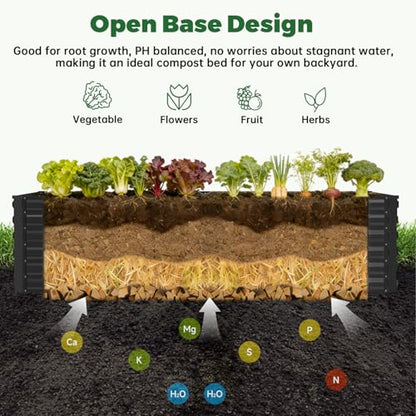 NAVINE 6x3x3ft Outdoor Metal Raised Garden Bed, Metal Planter Box, 2-Pack - color: Black, size: 6x3x3 FT-2PC