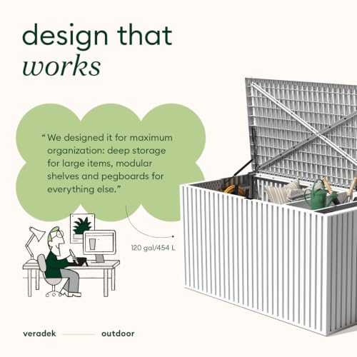 Veradek Everything Box - 120-Gallon Outdoor Storage Box - color: White