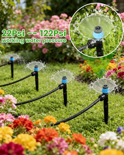 36Pack Drip Irrigation Parts, Quick Connect 1/4" Adjustable 360° Emitter Sprinklers with 6" Stake, Easy-Clean for Garden & Farm Irrigation Systems - size: 36 Packs Drip Irrigation Vortex Emitters