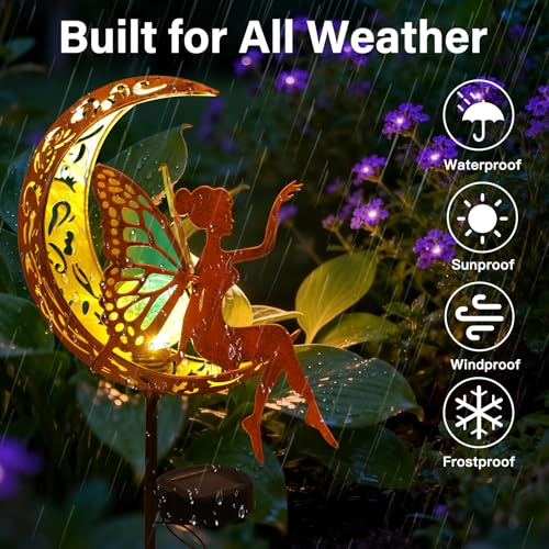 Solar Fairy Garden Lights Outdoor Yard Decor Gifts for Women Mom Grandma