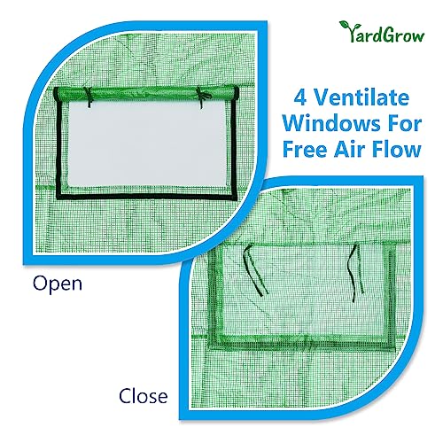 YardGrow Greenhouse Replacement Cover Larger Walk in Outdoor Plant Gardening Greenhouse (Frame Does NOT Included) (Green, 10'x7'x6') - color: Green, 10'x7'x6'