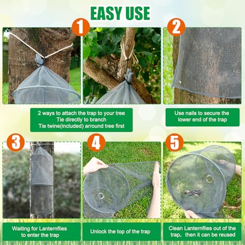 Qualirey 2 Pack Spotted Lanternfly Trap Lanternfly Killer for Tree,Grey - color: Gray