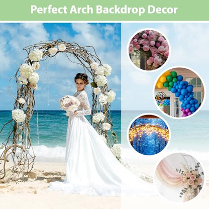 RUBFAC 7.8ft Garden Arbor, Metal Arch Frame for Wedding Ceremony - color: white