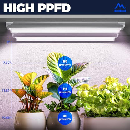 Barrina 2FT T8 LED Grow Light, Full Spectrum Plant Growing Lights, 6 Packs - color: Pinkish White, size: 2ft-6 Packs