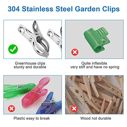 120 Pcs Greenhouse Clips, Garden Clips for Netting, Steel Greenhouse Clamps - style: 2.3inch-120pcs