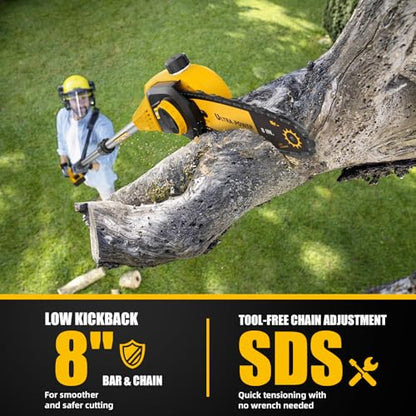 8-Inch Cordless Pole Saw for DeWALT 20V MAX Battery (Bare Tool)
