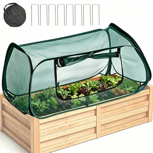 Garden Netting for Raised Beds,Raised Bed Covers,Pop Up Plant Cover - color: Green / 1 Pcs
