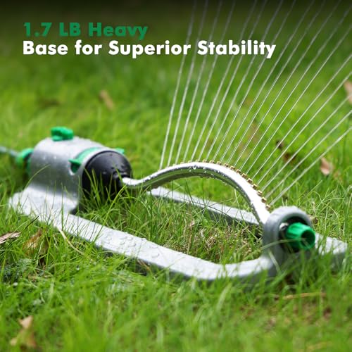 RESTMO Heavy Duty Oscillating Sprinkler with 18-Hole Brass Nozzle
