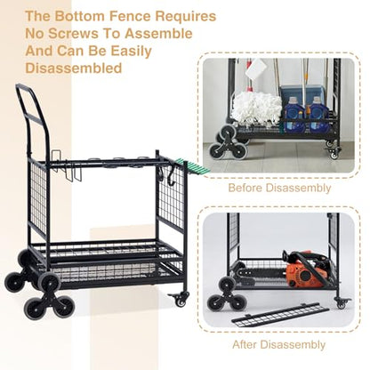 Lauren&Harold Garden Tool Organizer with 2 Stair-Climbing Wheels