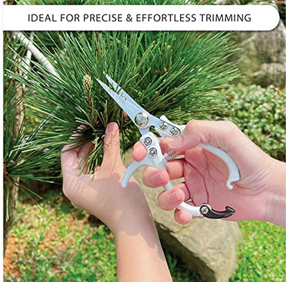 Precision Garden Trimming Scissors & Hand Pruner - White