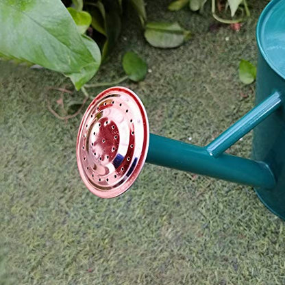 Metal Watering Can 1 Gallon for Outdoor Garden Plants, Green - color: Green With Copper Accents