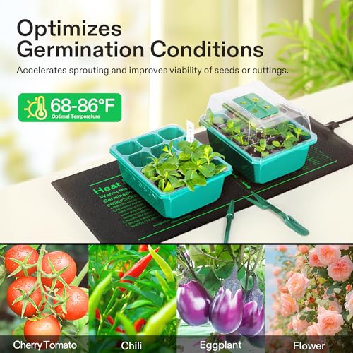 VIVOSUN 48" x 20.75" Seedling Heat Mat and Digital Thermostat Combo Set - size: 48"x20.75"