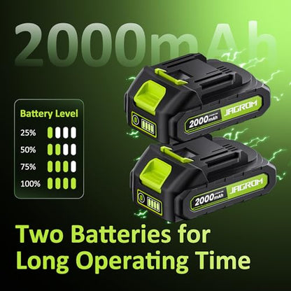 Electric String Trimmer Cordless with 2.0Ah Battery & Charger 20V Lawn Tool - color: Green