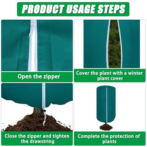 2 Pack Plant Covers Freeze Protection with Zipper & Drawstring