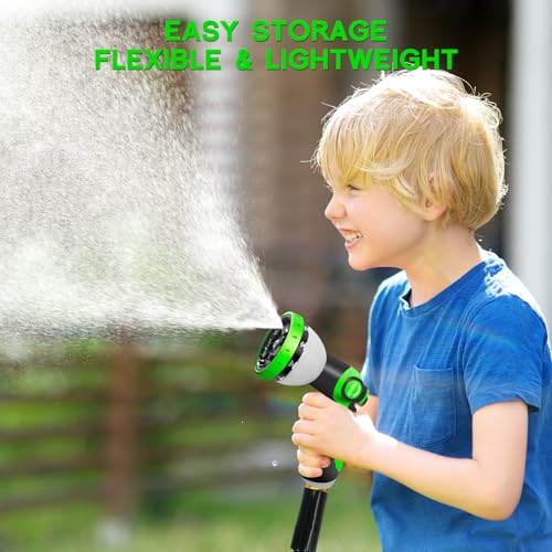 Junredy 50 FT Garden Hose, Flexible Water Hose with 10-Function Sprayer - color: Black Blue, size: 50