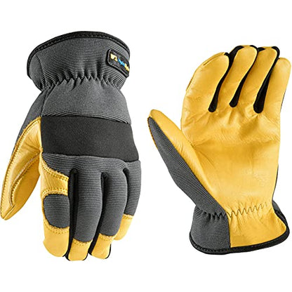 Wells Lamont Men's HydraHyde Leather Water-Resistant Work Gloves, Medium - size: Medium (Pack of 1)