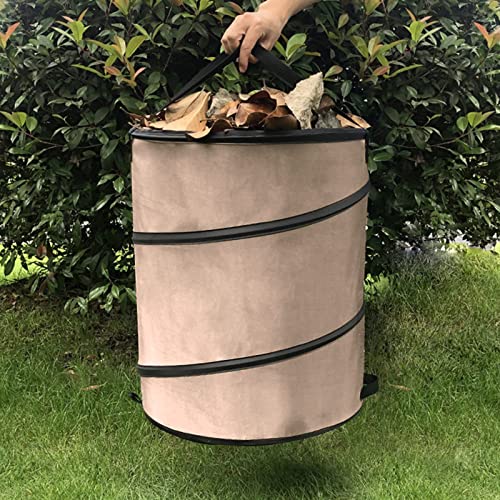 Collapsible Leaf Trash Can 37.8L Capacity Handle Locking Mechanism Outdoor Yard Garden Campsite Debris Bin 90% Cleanup Foldable Storage for Lawn Cleanup Leaf Collection