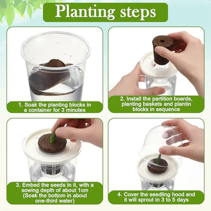 12 Pack 3.54 in Clear Hydroponic Nursery Pots with Humidity Dome