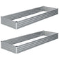 2PCS 10x3x1ft Galvanized Raised Garden Bed Kit,Gardening Planter Box - color: Silver, size: 10x3x1FT(2PCS)