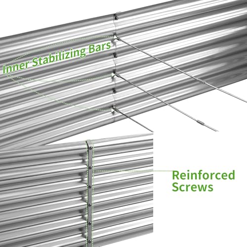 Land Guard Metal Raised Garden Bed for Gardening, 8x4x1.5ft Galvanized Raised Garden Bed, Planter Boxes Outdoor for Vegetables, Fruits and Flowers (Silver) - size: 8x4x1.5ft