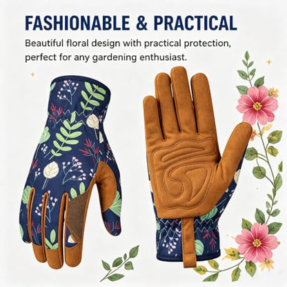 Gardening Weeding Working Gloves, Leather Garden Glove for Women