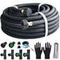 AMRITA 3/8"Soaker Hose KIT, 50ft 1Pack Garden Drip Hoses Plastic Couplings - color: 3/8"×(50FT)