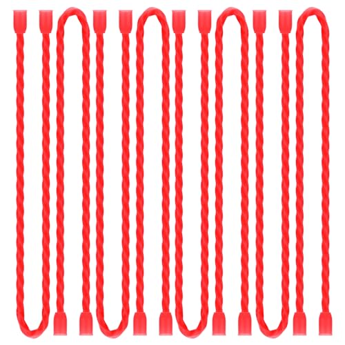 8Pcs 12-inch Silicone Cable Ties Reusable Steel-Core Silicone Twist Cable Tie Straps for Bundling and Organizing Colorful Bendable Holder Strap for Indoor and Out All Purpose, Red - color: Red, size: 12 Inch