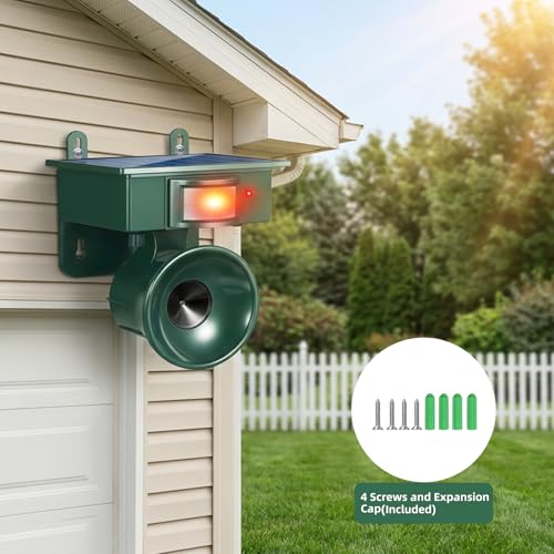 2026 New Solar Ultrasonic Bird Repellent Outdoor,Woodpecker Deterrent for House,Keep Birds Away,Goose Pigeon Bird Deterrents for Outside,Birds Scare Devices for Balconies Yard Garden Farm Orchard1 Pcs
