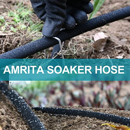 AMRITA 1/2"Soaker Hose KIT, 10ft 3Pack Garden Drip Hoses Brass Couplings - color: 1/2"×(10FT)×(3PCS)