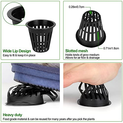 HXSEMAYIG 100PCS 2 inch Net Pots,Hydroponics Cup, Net Cups for Indoor or Outdoor Growing - size: 100 Pack (2inch)