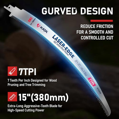 KATA 15 Inch Pruning Reciprocating Saw Blades, 7 TPI for Branches, 5 Pack - color: 5-Pack – Property Maintenance