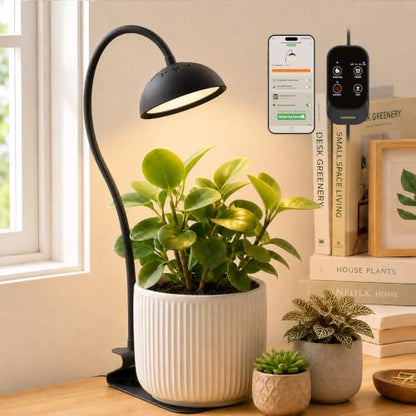 GLOWRIUM Smart Grow Lights for Indoor Plants,Full Spectrum Desk Plant Light - color: Black