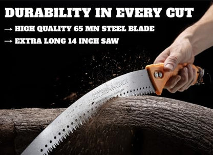 5-30 ft Telescopic Manual Pole Saw for Tree Trimming & Pruning - size: 30 feet