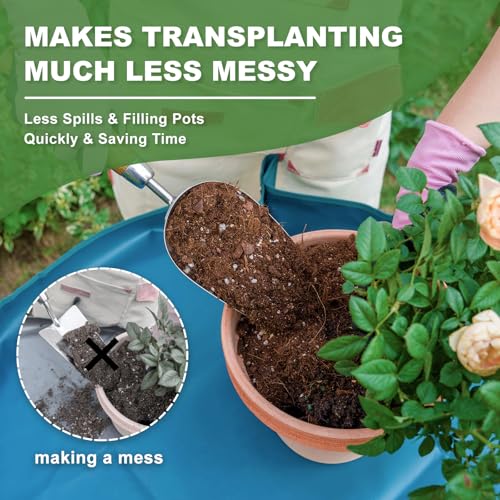Haliaeetus Potting Soil Scoop, Bend Proof Stainless Steel Gardening Scoop