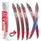 12 Inch Japanese Teeth Reciprocating Saw Blades, 6TPI Arc Edge Wood Pruning Saw Blades Set with Storage Box for Tree Trimming, Wood Cutting, 5 Pack - color: 5-Pc 12" Precision Pruning