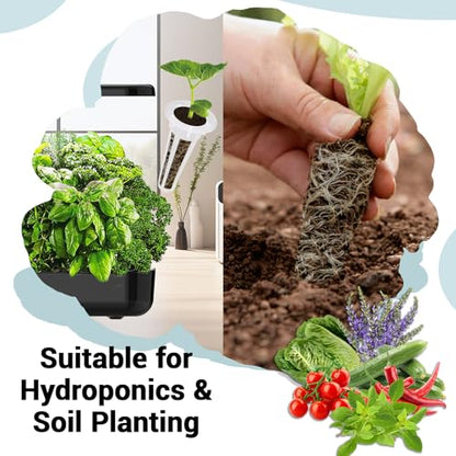Assorted Seed Pods for All Hydroponics Growing Systems, 8 Pods with 600+ Seeds of Romaine, Basil, Cherry Tomato, Cucumber, Cayenne Pepper and Lavender - style: Assorted