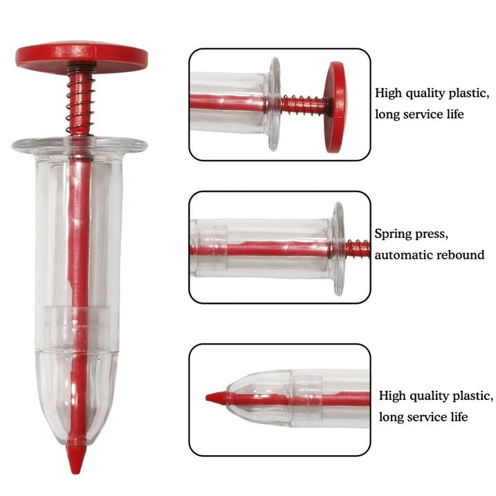 Red Mini Sowing Seed Dispenser,Small Handheld Seed Spreader,Manual Spreader Seed Planter,Garden Seed Planter for Carrot Lettuce Grass Spinach Seed,Seed Counter for Spreading，Lawn and Garden Spreaders