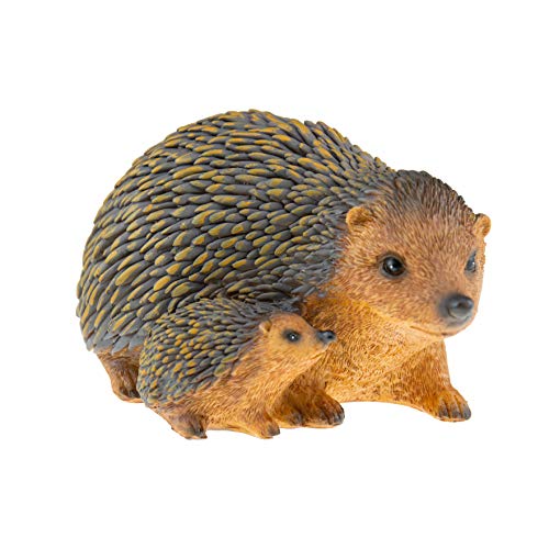 CLEVER GARDEN Cute Resin Garden Statue Decoration, Outdoor Lawn Yard Polyresin Animal Figurine Sculpture Ornament Décor, Hedgehog Family