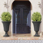24" Tall Urn Planters Set of 2, Black Outdoor Planter for Porch - color: Black-trophy