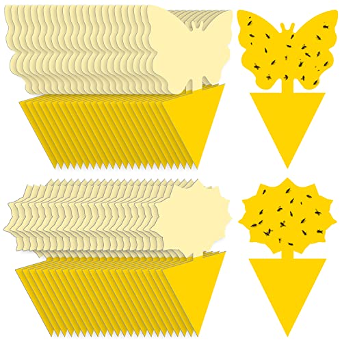 Fruit Fly Traps Indoor Fungus Gnat Trap 48PCS for Plants Yellow Outdoor - color: Yellow, size: 48PCS