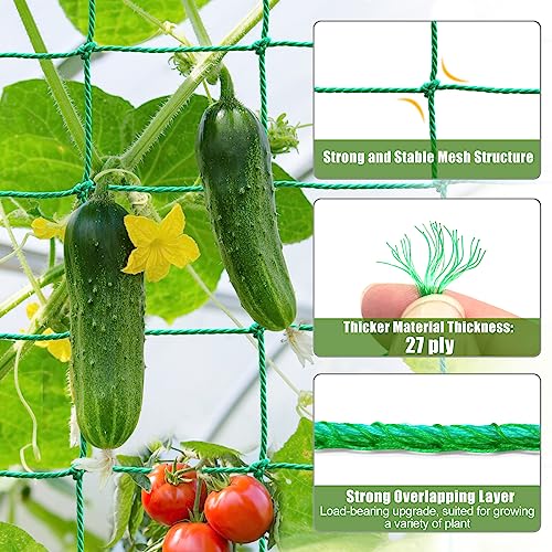 Trellis Netting for Climbing Plants, Cucumber/Tomato Garden Trellis Netting - size: 6.6x9.85 FT (27 Strands)