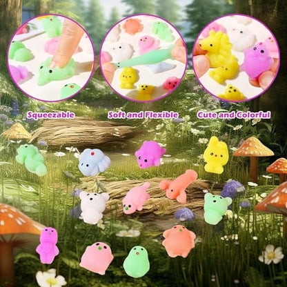 50-Pack Squishy Fidget Toys Blind Bags – Mini Mochi Squishies Mystery Toys for Kids, Party Favors, Classroom Prizes, Goodie Bag Stuffers, Sensory Stress Relief Squeeze Toy - color: Squishy